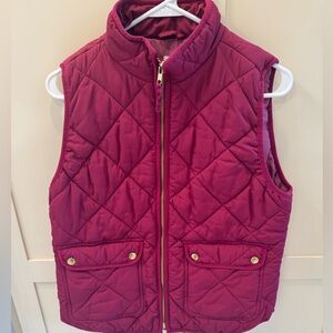 J. Crew Quilted Vest - Rich Berry